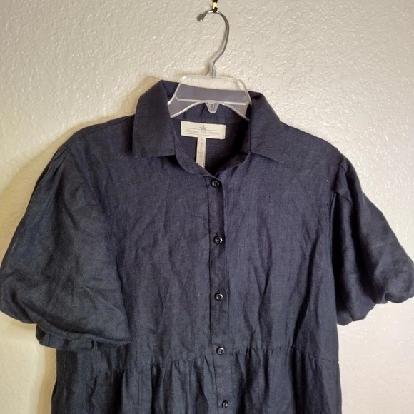 Crown Linen Designs Phoebe Tiered Dress Black Sz S - Picture 3 of 10